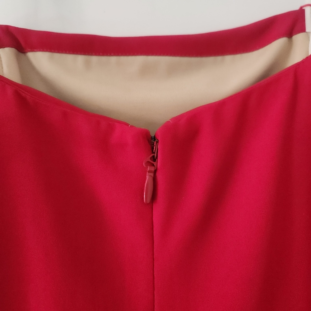 ❤️Host Pick! NWT Halston Heritage Red Strapless Draped Side Jumpsuit Size 10 - Picture 14 of 16